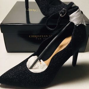 Black glittery high heels with WAVY SIDES RARE!